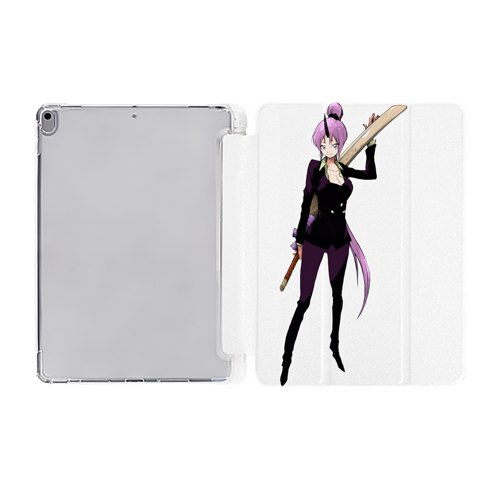 （画像用） 転スラ Regarding Reincarnated to Slime IPad ケース ペン収納付き 三つ折りスタンド PUレザー×シリコン 対応機種9.5/10.5/10.9インチ